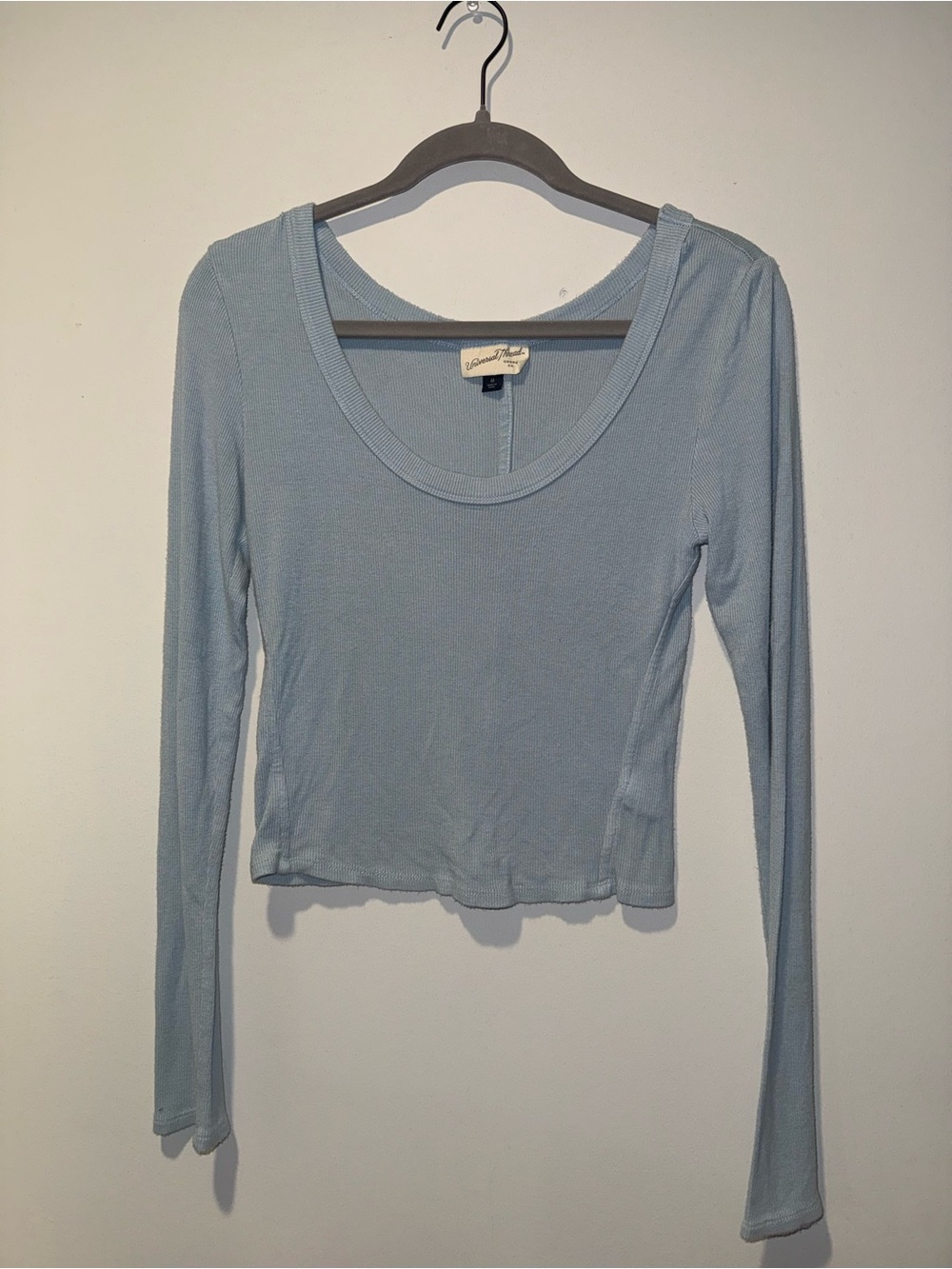Universal Thread Pale Blue Long Sleeve Scoop Neck Top